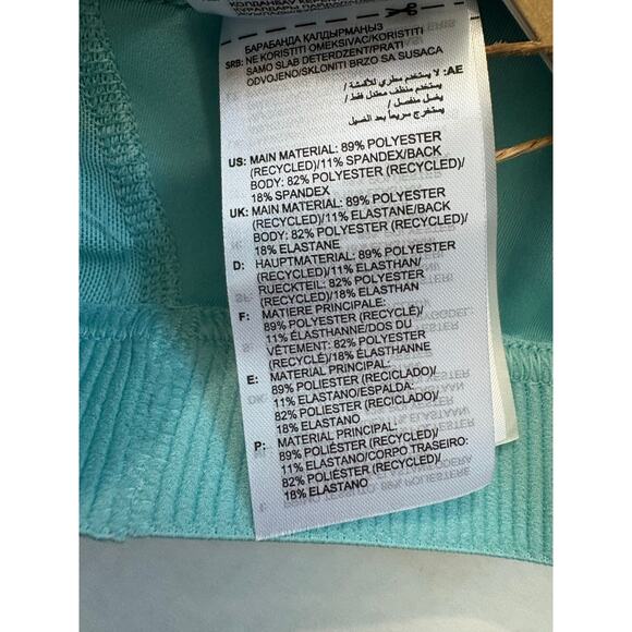 adidas Women's Don't Rest Alphaskin Medium Support Sports Bra Mint Blue Small - Picture 6 of 6